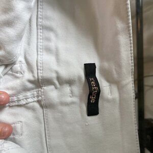 White highwaisted short shorts